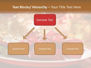 A Red Plate With A Red Bow On It PowerPoint Template