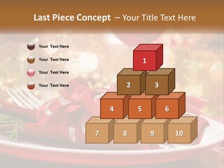 A Red Plate With A Red Bow On It PowerPoint Template