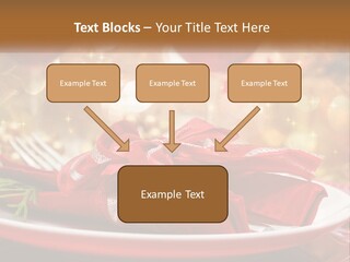 A Red Plate With A Red Bow On It PowerPoint Template
