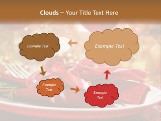 A Red Plate With A Red Bow On It PowerPoint Template