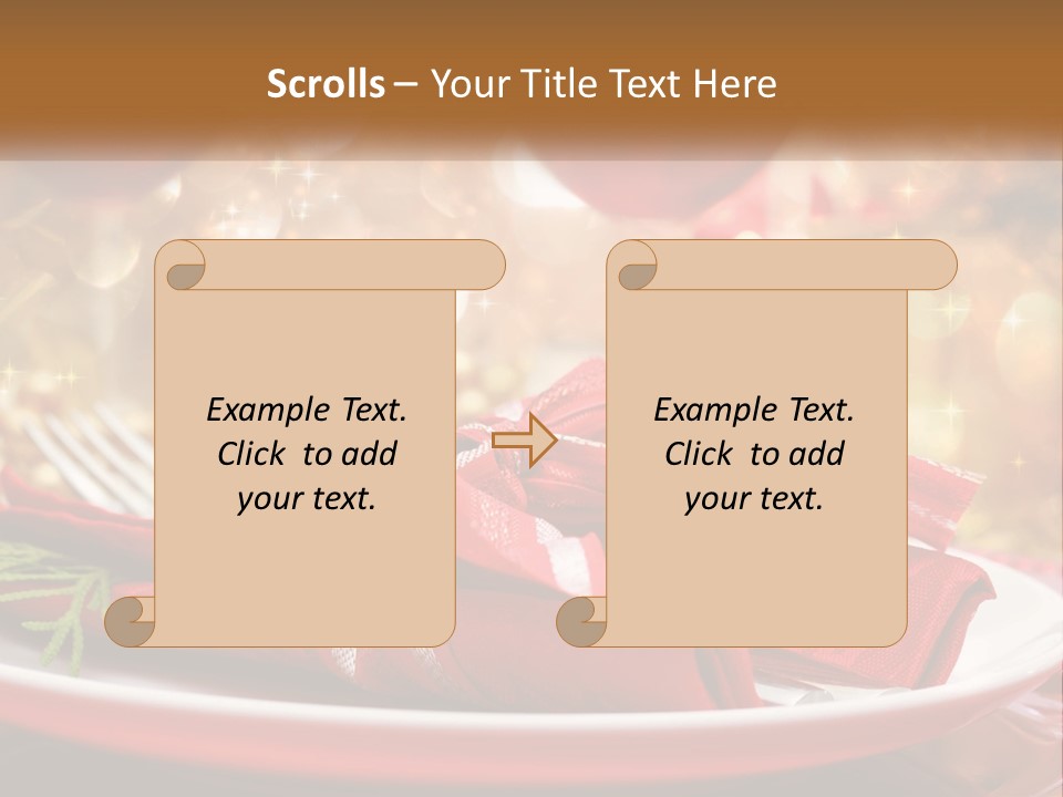 A Red Plate With A Red Bow On It PowerPoint Template