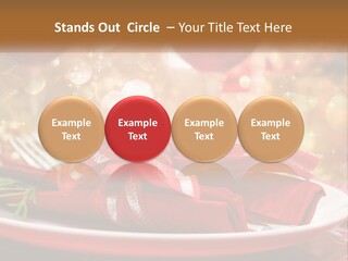 A Red Plate With A Red Bow On It PowerPoint Template
