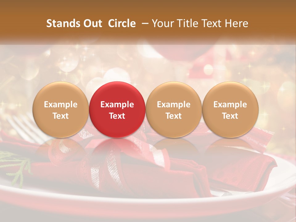A Red Plate With A Red Bow On It PowerPoint Template