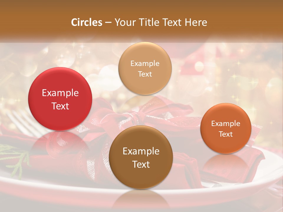 A Red Plate With A Red Bow On It PowerPoint Template