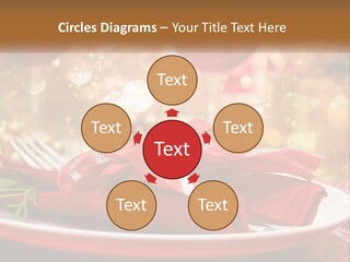 A Red Plate With A Red Bow On It PowerPoint Template