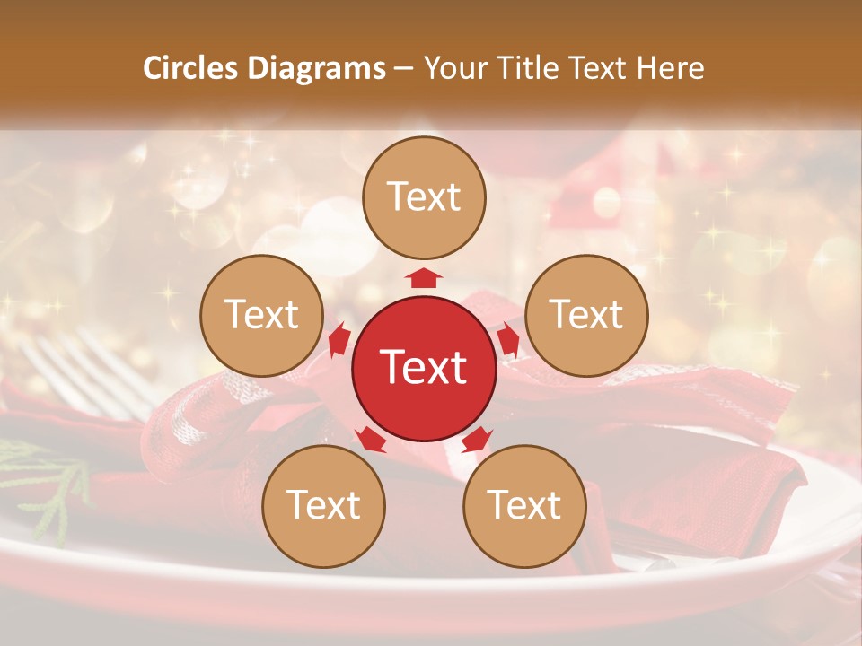 A Red Plate With A Red Bow On It PowerPoint Template