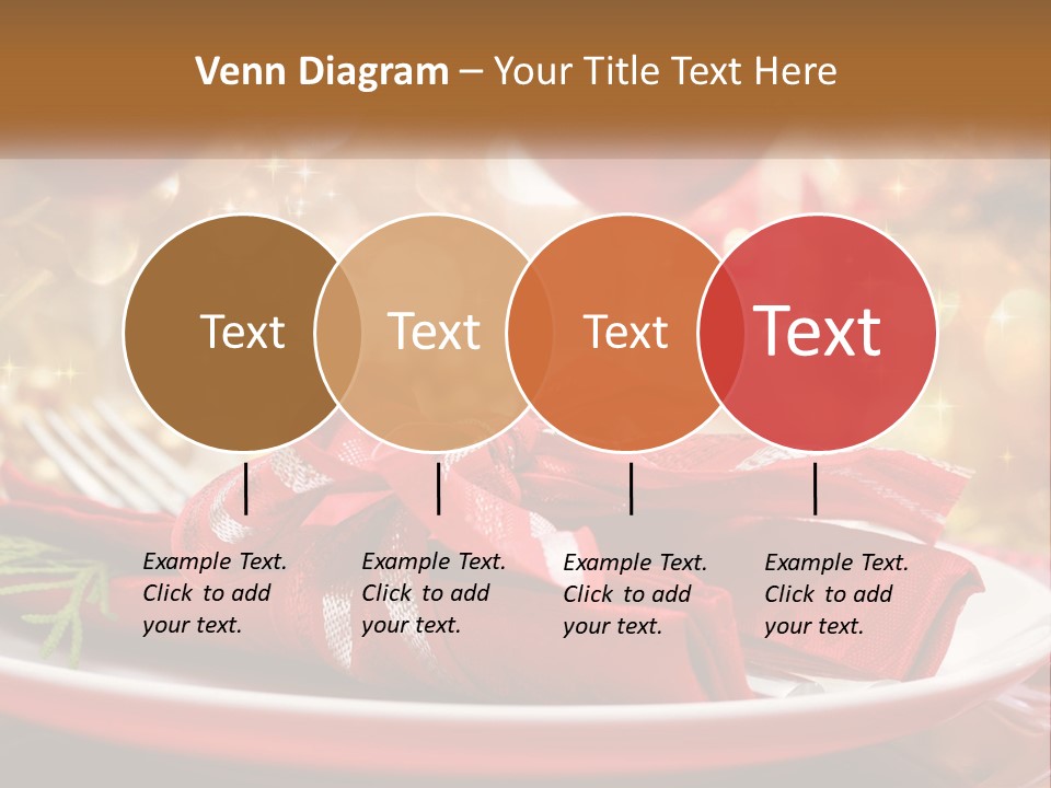 A Red Plate With A Red Bow On It PowerPoint Template