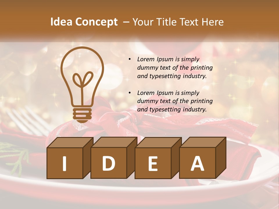 A Red Plate With A Red Bow On It PowerPoint Template