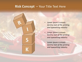 A Red Plate With A Red Bow On It PowerPoint Template