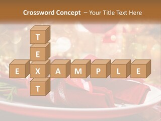 A Red Plate With A Red Bow On It PowerPoint Template