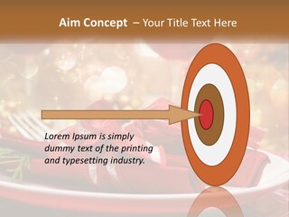A Red Plate With A Red Bow On It PowerPoint Template