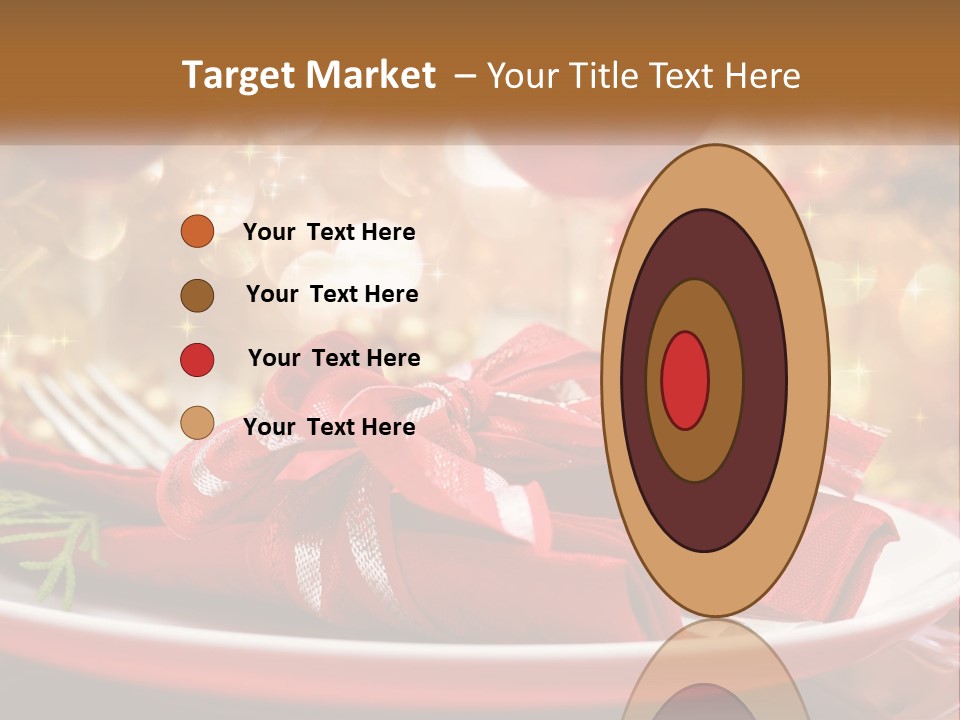 A Red Plate With A Red Bow On It PowerPoint Template