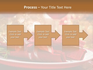 A Red Plate With A Red Bow On It PowerPoint Template