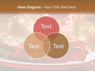 A Red Plate With A Red Bow On It PowerPoint Template
