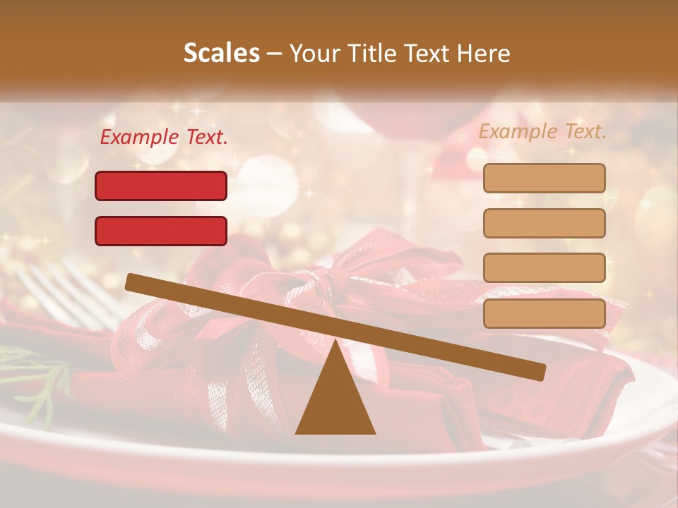 A Red Plate With A Red Bow On It PowerPoint Template
