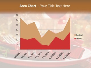 A Red Plate With A Red Bow On It PowerPoint Template