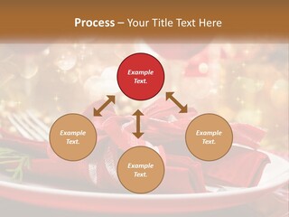 A Red Plate With A Red Bow On It PowerPoint Template