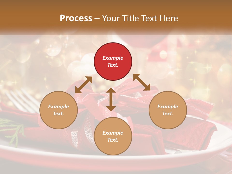 A Red Plate With A Red Bow On It PowerPoint Template
