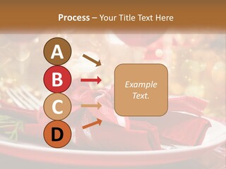 A Red Plate With A Red Bow On It PowerPoint Template