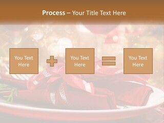 A Red Plate With A Red Bow On It PowerPoint Template