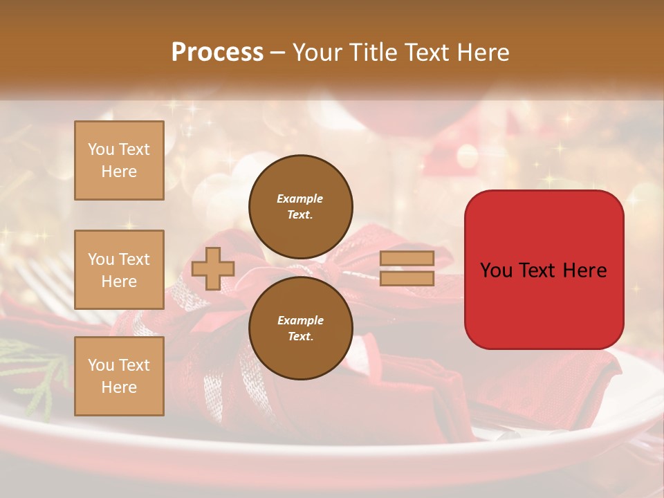 A Red Plate With A Red Bow On It PowerPoint Template