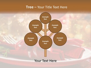 A Red Plate With A Red Bow On It PowerPoint Template