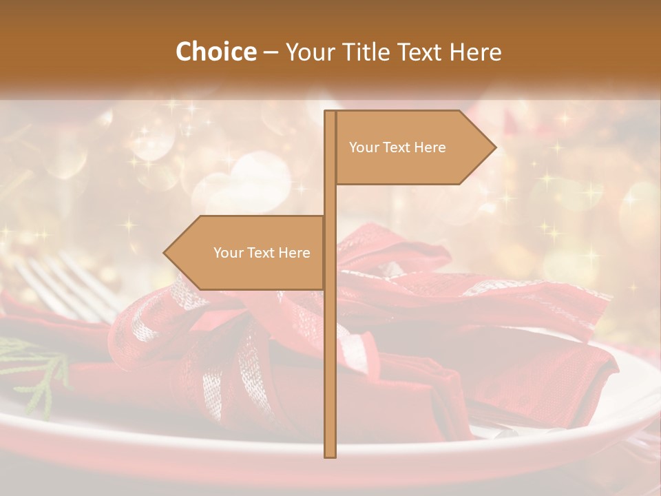A Red Plate With A Red Bow On It PowerPoint Template