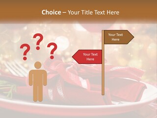 A Red Plate With A Red Bow On It PowerPoint Template