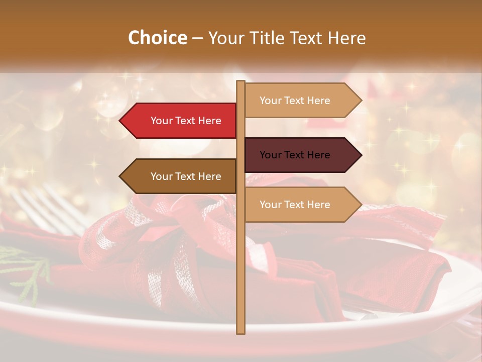 A Red Plate With A Red Bow On It PowerPoint Template