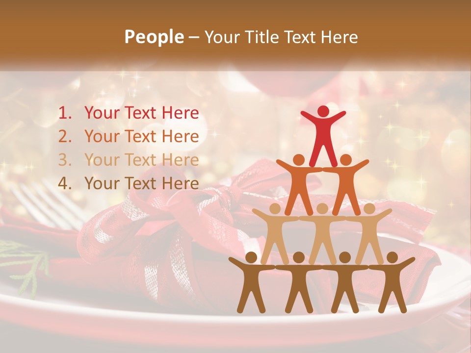 A Red Plate With A Red Bow On It PowerPoint Template