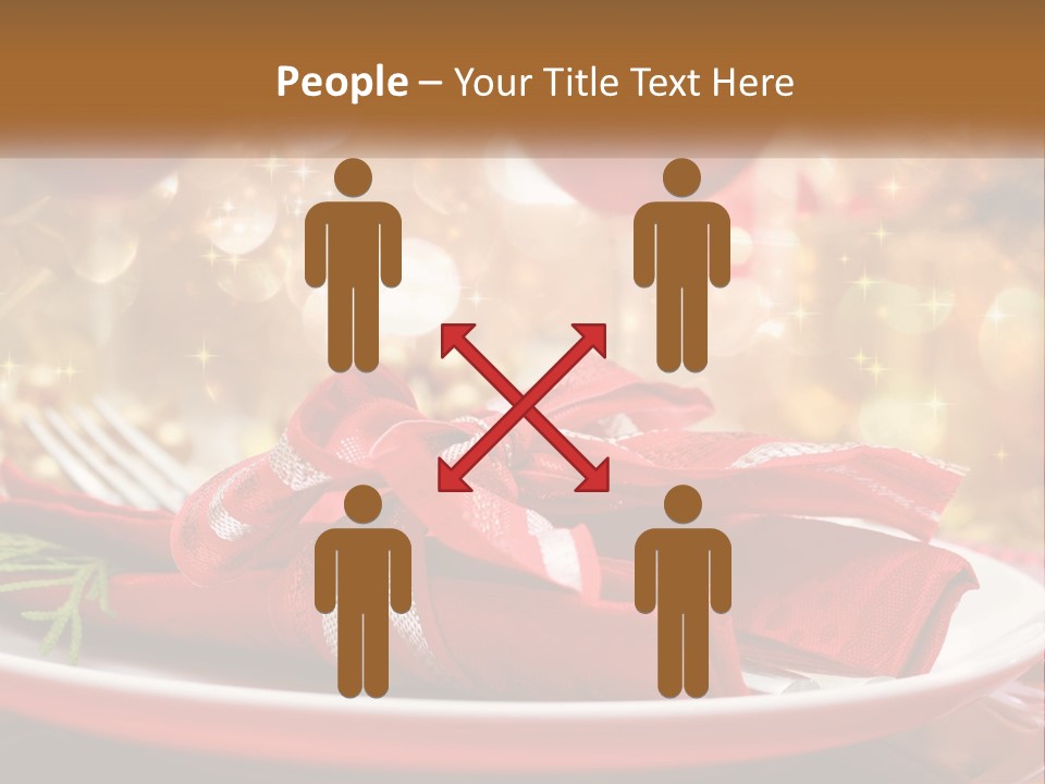 A Red Plate With A Red Bow On It PowerPoint Template