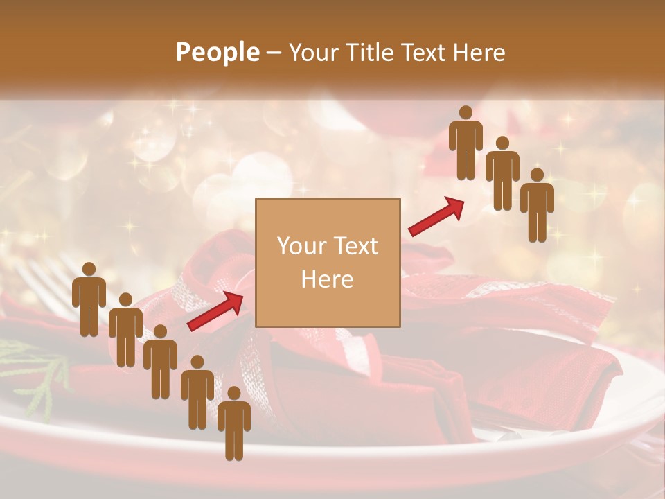 A Red Plate With A Red Bow On It PowerPoint Template