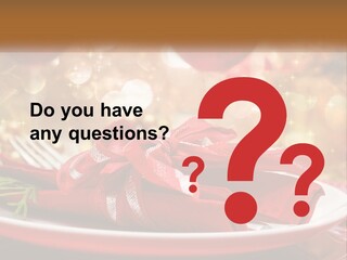 A Red Plate With A Red Bow On It PowerPoint Template