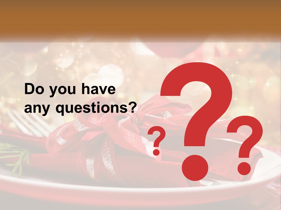 A Red Plate With A Red Bow On It PowerPoint Template