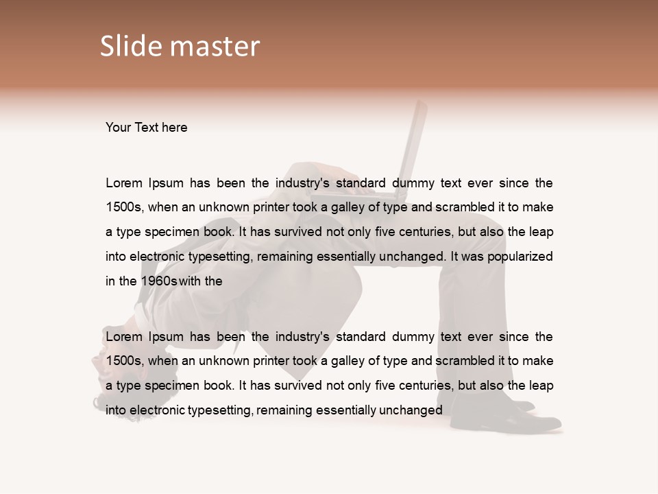 A Man With A Laptop On His Back PowerPoint Template