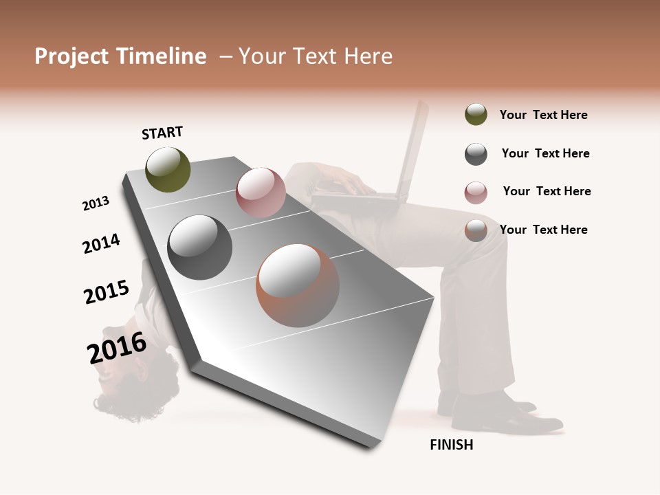 A Man With A Laptop On His Back PowerPoint Template