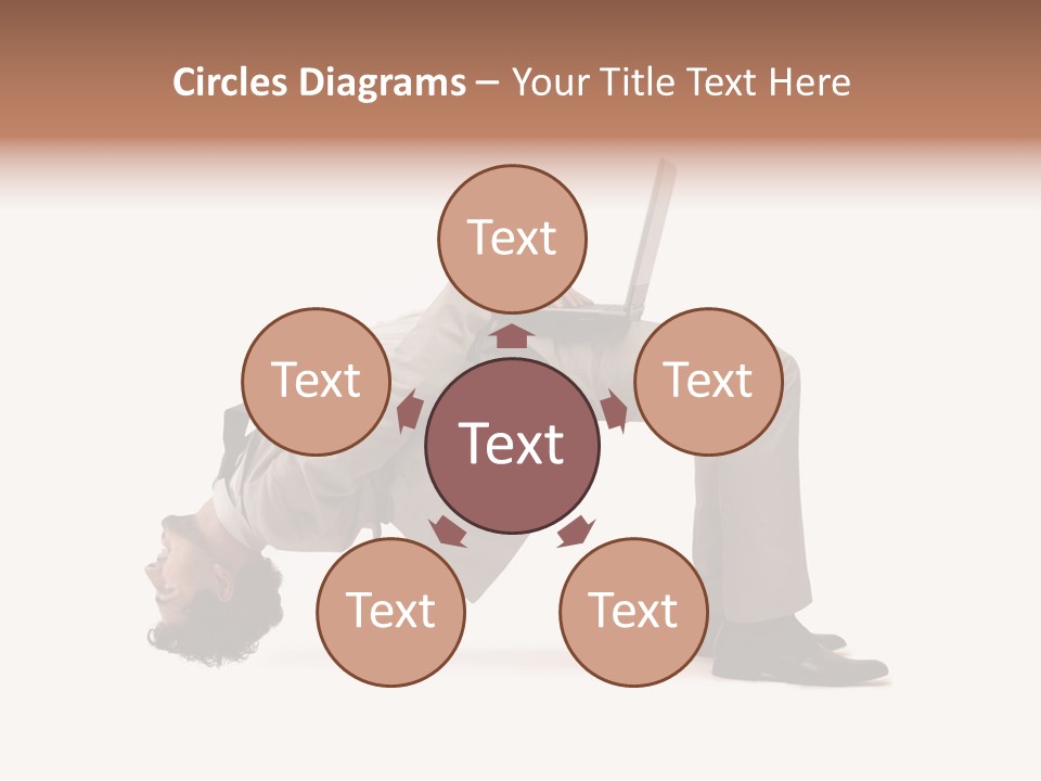 A Man With A Laptop On His Back PowerPoint Template