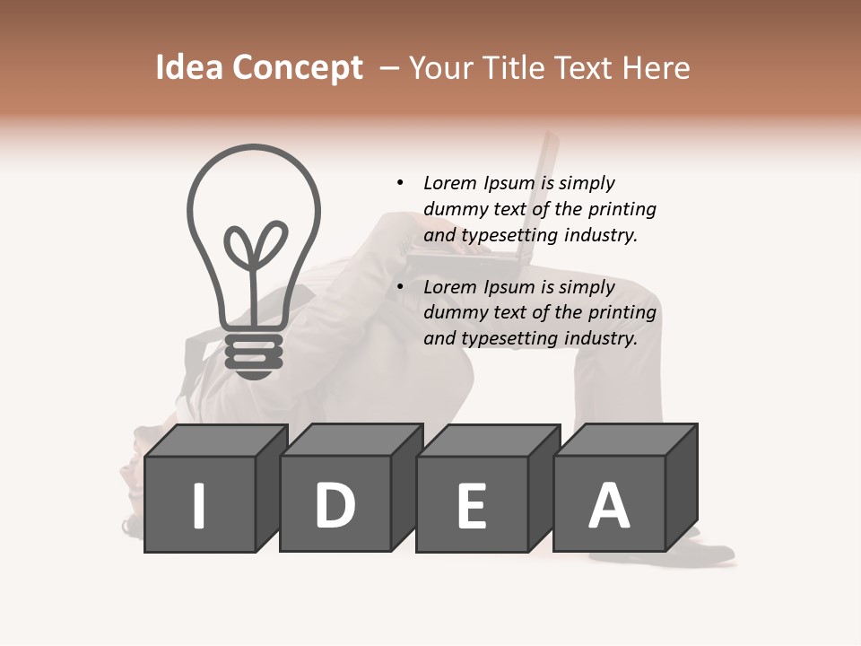 A Man With A Laptop On His Back PowerPoint Template