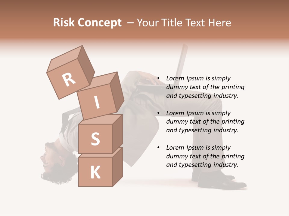 A Man With A Laptop On His Back PowerPoint Template