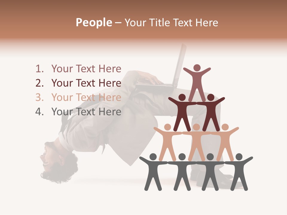 A Man With A Laptop On His Back PowerPoint Template