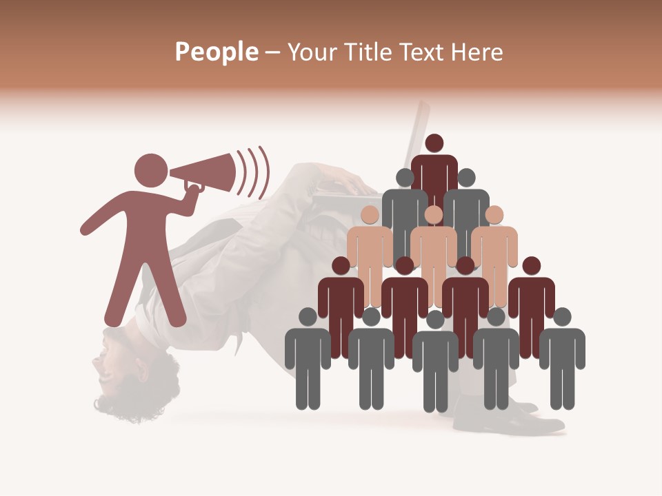 A Man With A Laptop On His Back PowerPoint Template