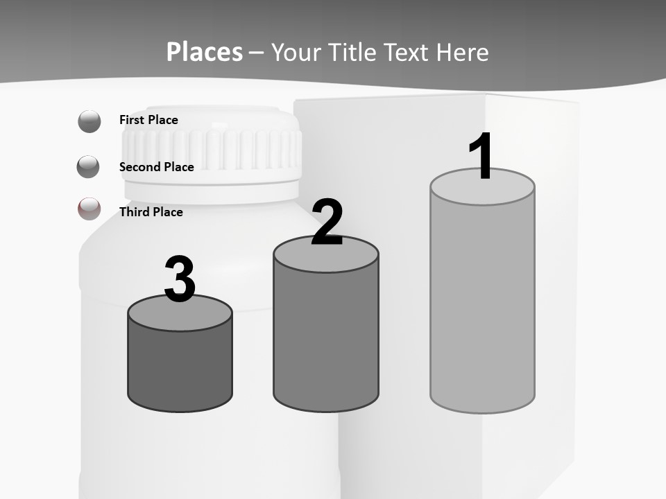 A White Bottle With A White Cap Next To A White Box PowerPoint Template