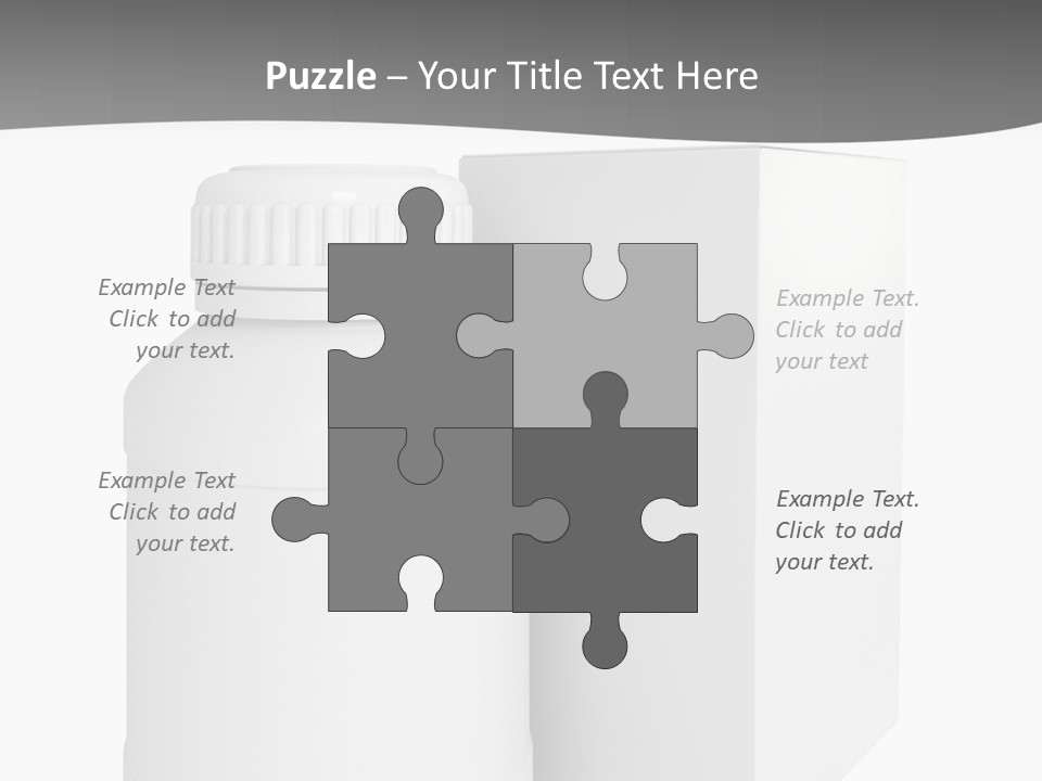 A White Bottle With A White Cap Next To A White Box PowerPoint Template