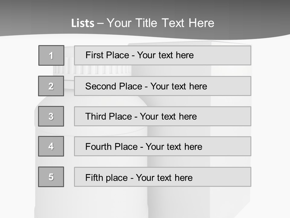 A White Bottle With A White Cap Next To A White Box PowerPoint Template