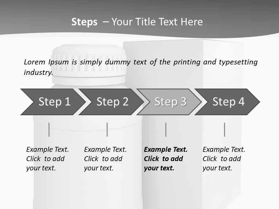 A White Bottle With A White Cap Next To A White Box PowerPoint Template