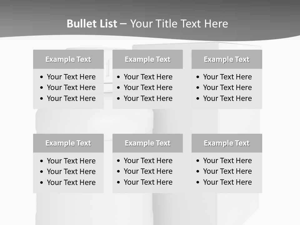 A White Bottle With A White Cap Next To A White Box PowerPoint Template