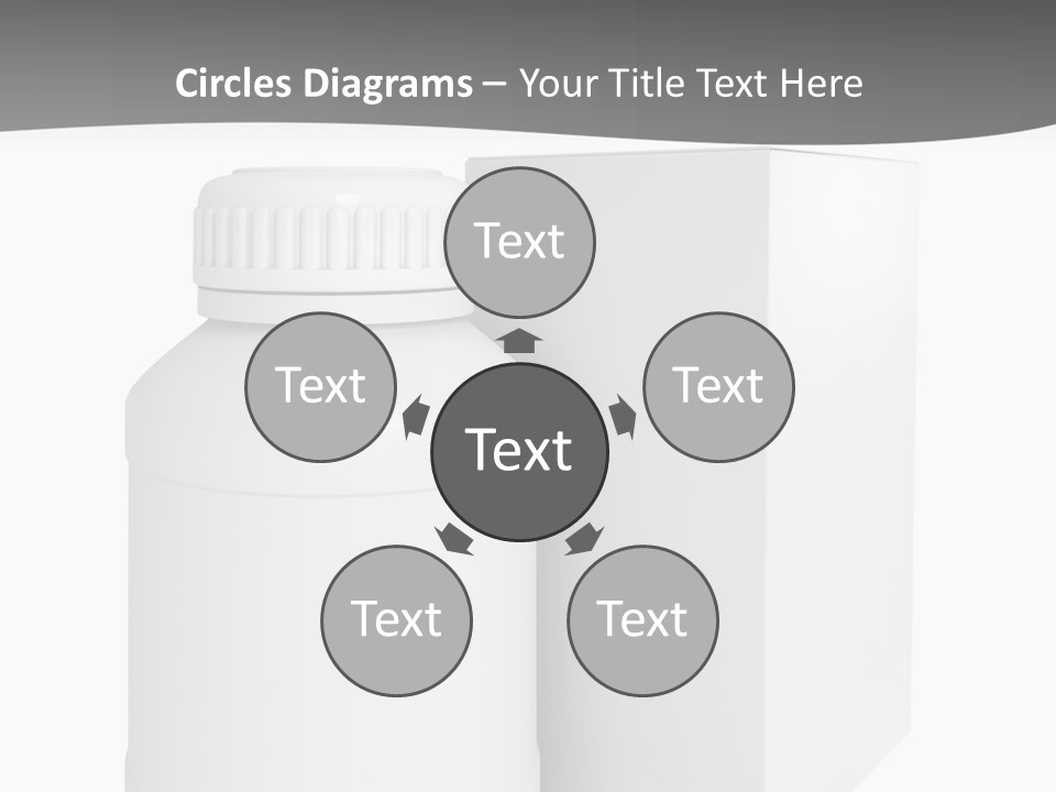 A White Bottle With A White Cap Next To A White Box PowerPoint Template