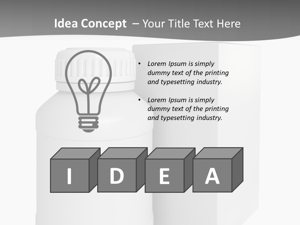 A White Bottle With A White Cap Next To A White Box PowerPoint Template