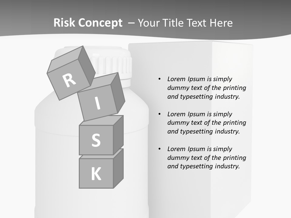 A White Bottle With A White Cap Next To A White Box PowerPoint Template