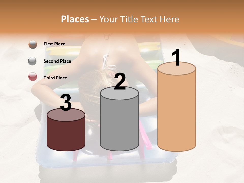 A Woman In A Bikini Laying On An Inflatable Pool PowerPoint Template